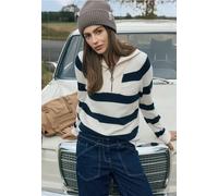 Cecil Pullover Troyer Strick Gestreift Blau Damen XXL (46)