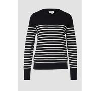 Gestreifter Pullover aus Viskosemix 34 schwarz 2161704.99G1.34