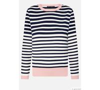 Gestreifter Pullover mit Rundhalsausschnitt Patch Dark Blue/Rosé 44