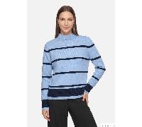 Gestreifter Pullover mit Stehkragen Patch Blue/Dark Blue 40