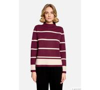 Strickpullover BETTY BARCLAY "Damen mit Stehkragen", Damen, Gr. 48, lila (patch dunkelrot, beige), Strick, Obermaterial: 55% Viskose, 30% Polyester, 15% Polyamid, gerade normal, Pullover Strickpullove