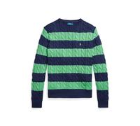 Gestreifter Pullover mit Zopfmuster XL Blue