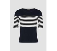 Gestreifter Slim-Fit-Pullover mit kurzen Ärmeln 36 blau 2163635.59X1.36