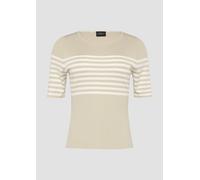 Gestreifter Slim-Fit-Pullover mit kurzen Ärmeln 38 Beige 2163635.80X1.38