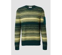 Gestreifter Strickpullover aus Baumwolle mit Ärmeltasche M Grün 2168664.79G1.M