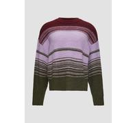 Gestreifter Strickpullover im Relaxed Fit 34 lila|olive