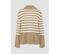 s.Oliver BLACK LABEL Gestreifter Strickpullover mit ausgestellten Ärmeln Sandstein 38