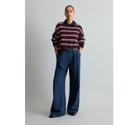 Gestreifter Strickpullover relaxed braun XXS