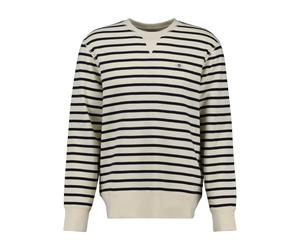 Gestreifter Sweatshirt mit Rundhalsausschnitt aus strukturiertem Material Gant Beige XL