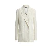 Gestreifter Twillblazer aus Leinen 32 White
