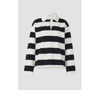 Gestreiftes Baumwoll-Shirt mit Hemdkragen 32 schwarz|weiß 2176536.99G6.32