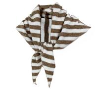 Gestreiftes gestricktes Dreieckstuch für Damen, ästhetisches Kopftuch, Schal, gemütlicher Halswärmer, vielseitiger Kopfwickel, Streetwear, stilvolles Herbst-Winter-Accessoires, braun, Einheitsgröße