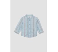 Gestreiftes Hemd in Leinenoptik mit Stehkragen 68 blau 2164681.53G1.68