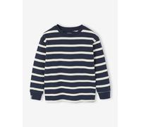 Gestreiftes Jungen Langarm-Rundhals-Shirt mit Recycling-Baumwolle nachtblau Gr. 92/98 von Vertbaudet