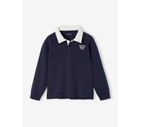 Gestreiftes Jungen Poloshirt mit Kontrast-Kragen blau Gr. 116 von vertbaudet
