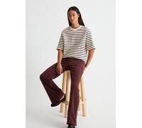 Gestreiftes Kurzarm-Sweatshirt cropped rot S