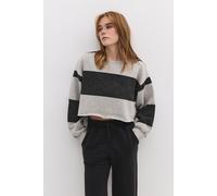 Gestreiftes, kurzes Sweatshirt L