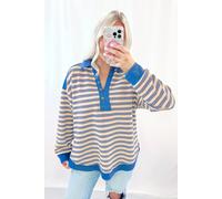 Gestreiftes Langarm-Polohemd XL