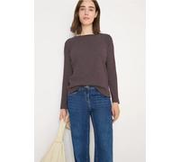 Cecil Langarmshirt Gestreift – 95% Baumwolle/5% Elasthan, Rundhals – Gr. L, eggplant rot