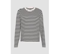 Gestreiftes Langarmshirt aus Baumwolljersey 38 schwarz 2157922.99G1.38