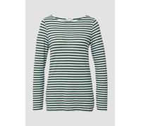 Gestreiftes Langarmshirt aus Flammgarn mit U-Boot-Ausschnitt 34 grün|weiß 2171413.69G4.34