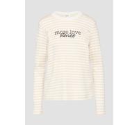 Gestreiftes Langarmshirt im Relaxed Fit mit Artwork 34 beige|weiß 2160859.81G3.34