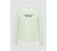 Gestreiftes Langarmshirt im Relaxed Fit mit Artwork 46 türkis|weiß 2160859.65G3.46