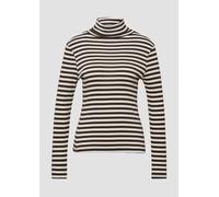 Gestreiftes Longsleeve im Slim Fit mit Rollkragen 42 braun|creme 2170281.89G8.42