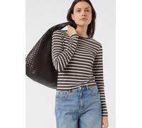 Gestreiftes Longsleeve mit dezentem Glitzergarn 40 braun|weiß 2175647.89G0.40