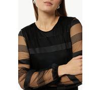 Gestreiftes Mesh-Kleid schwarz 34