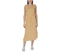 Gestreiftes Midi-Kleid mit Kordelzug in der Taille S