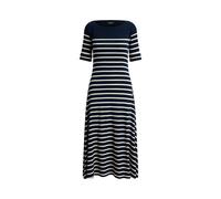 Gestreiftes Midi-Rippenstrickkleid M Blue