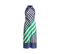 Gestreiftes Neckholderkleid aus Twill 32 Blue