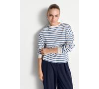 Gestreiftes Oversize-Sweatshirt XS royal blue