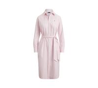 Gestreiftes Oxford-Hemdkleid mit Gürtel 32 Pink