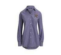 Gestreiftes Relaxed-Fit Baumwollhemd L Blue