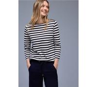 Street One Frauen Gestreiftes Shirt in Blau, Gr: 38