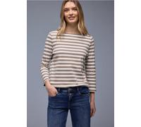 Street One Frauen Gestreiftes Shirt in Braun, Gr: 40