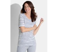 Gestreiftes Shirt aus Viskose-Jersey grau 25