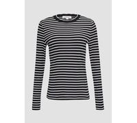 Gestreiftes Slim-Fit-Langarmshirt aus Rippware 38 schwarz|weiß 2165113.99H9.38