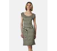 Sommerkleid RAGWEAR "Tagg Stripes", Damen, Gr. XS (34), Normalgrößen, olivgrün, Material: 50% Viskose, 50% Polyester, figurumspielend ca. Mitte Oberschenkel, tiefer Rundhals, Ärmel ohne Ärmelschlitz,