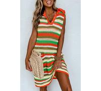 Gestreiftes Strickärmloses Minikleid S