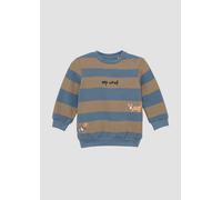 Gestreiftes Sweatshirt mit Stickerei und Print 80 blau 2153762.54A3.80