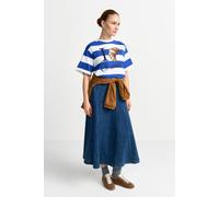 Gestreiftes T-Shirt aus Baumwolle M royal blue