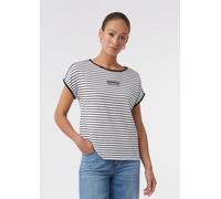 Gestreiftes T-Shirt aus Baumwollmix schwarz 36