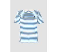 s.Oliver RED LABEL Relaxed Fit T-Shirt aus reiner Baumwolle mit Herz-Stickerei in Hellblau, Größe 42