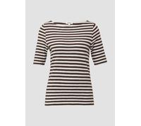 Gestreiftes T-Shirt im Slim Fit mit Flammgarnstruktur 40 braun 2166289.88G2.40