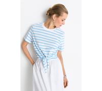 Gestreiftes T-Shirt mit Knoten L white