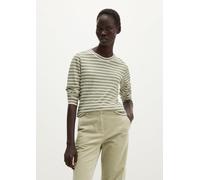 Marc O'Polo Damen Langarmshirt - Jersey T-Shirts Longsleeve, Ringelshirt, Rundhals, Baumwolle Hellgrün / S S Grün