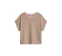 T-Shirt MARC O'POLO "aus Baumwoll-Single-Jersey", Damen, Gr. L, medium braun, Obermaterial: 100% Baumwolle, gestreift, Basic, regular fit, U-Boot-Ausschnitt, normaler Saum, Shirts T-Shirt (91614850-L)